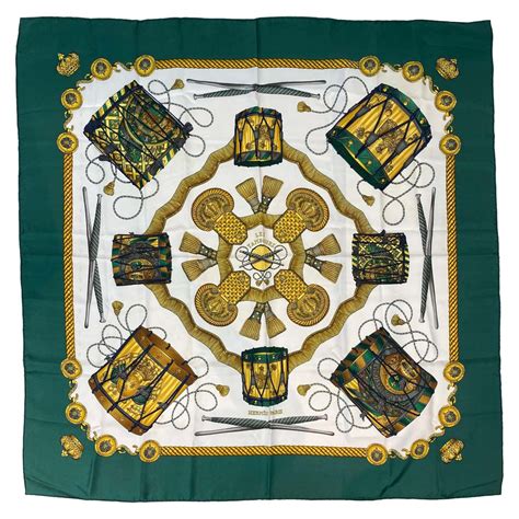 Hermes Silk Scarf Les Tambours by J. Metz 